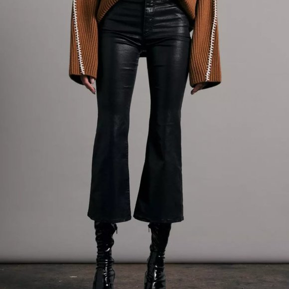 Casey High-Rise Ankle Flare - Coated Black - Picture 5 of 10